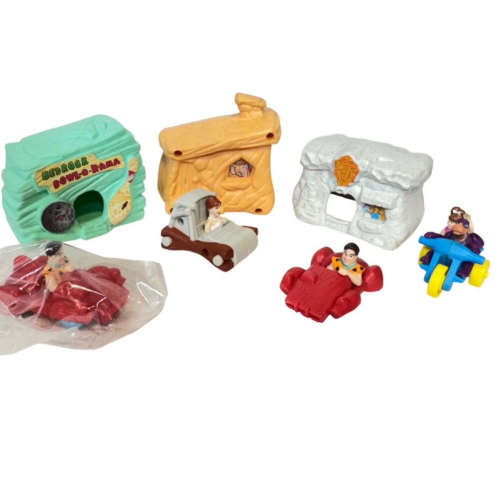 Hanna-Barbera 1994 The Flintstones McDonald's Happy Meal Toy Playset‎ Lot